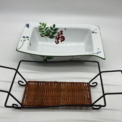 Two Temp-Tations by Tara Wild Gardens Baking Server With Metal Server