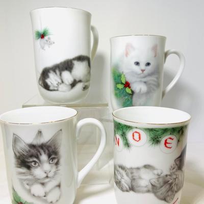 Otagiri Christmas cat mug set
