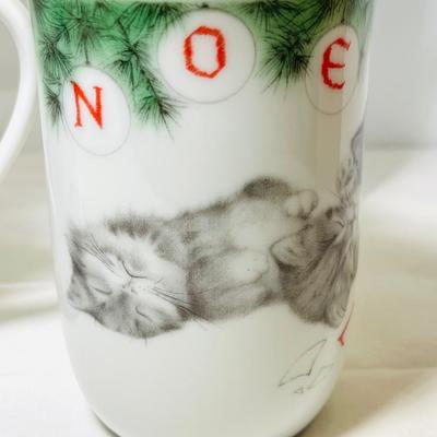 Otagiri Christmas cat mug set
