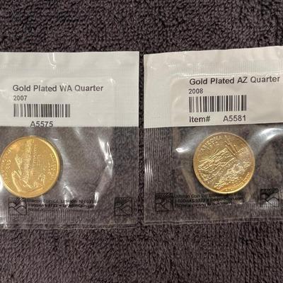2007 And 2008 Gold Plated Quarter
