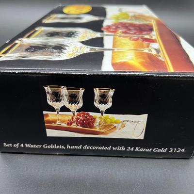 Royale Crystal Collection 8 Set Wine Glasses 24K gold