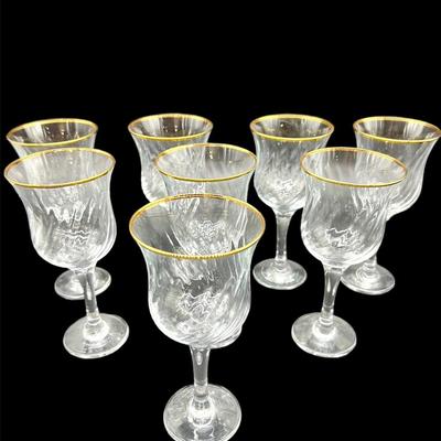 Royale Crystal Collection 8 Set Wine Glasses 24K gold