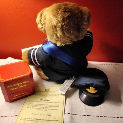 EXTREMELY RARE! Handmade William the Teddy Bear, by the Great British Bear Company, Limited to an edition of 5,000