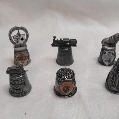 Set of 6 Pewter Thimbles