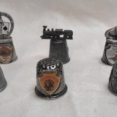 Set of 6 Pewter Thimbles