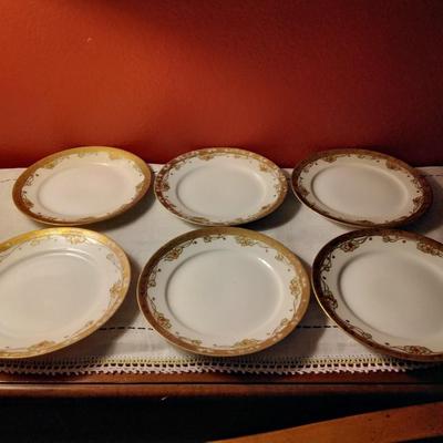 Nippon Bone China Three Footed Bowls & Saucers Set of 6 Circa 1910