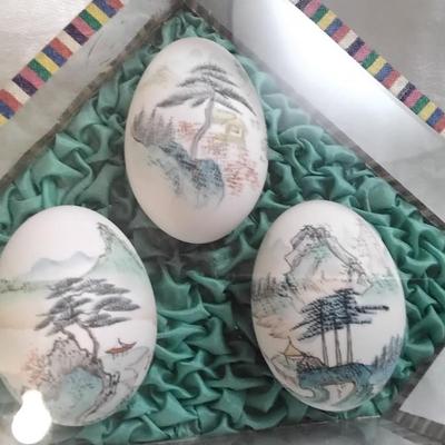 Vintage Chinese Hand Painted Eggs. Circa 1950â€™s