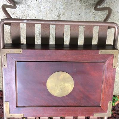Vtg. Wood with brass edges/decoration jewelry box.
