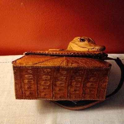 Vintage Genuine Brown Natural Alligator Skin Purse | eBay