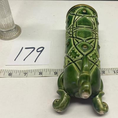 Vintage Ucagco Green Etched Vase and More