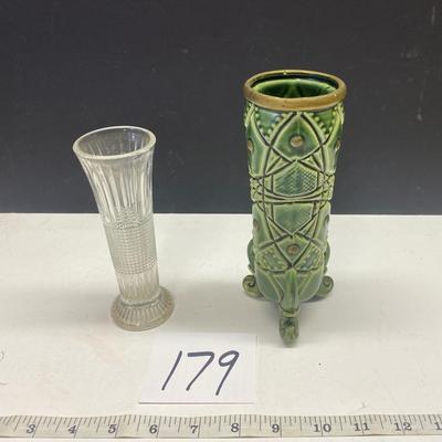 Vintage Ucagco Green Etched Vase and More