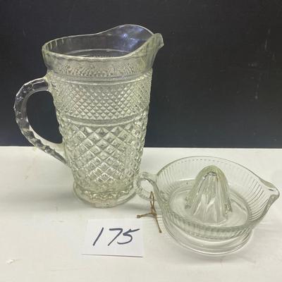 Vintage Juicer and Anchor Hocking Wexford Pitcher