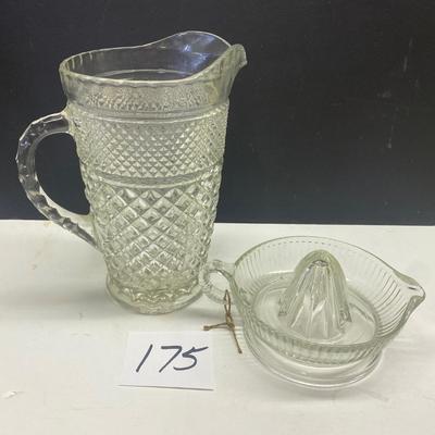 Vintage Juicer and Anchor Hocking Wexford Pitcher