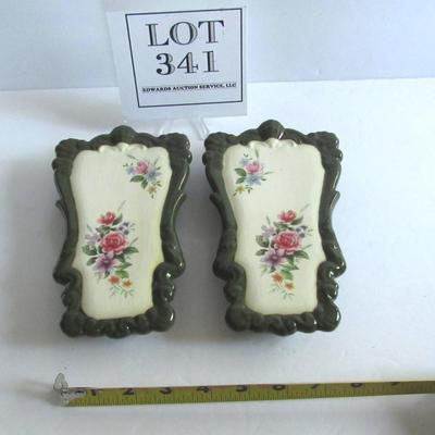 Lot 341:  Matching Pair Ceramic Wall Pockets