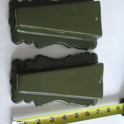 Lot 341:  Matching Pair Ceramic Wall Pockets