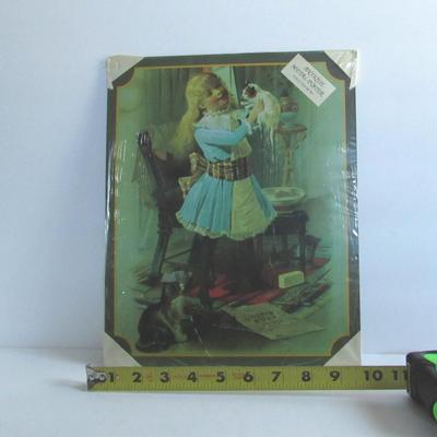 Lot 344: Metal Wall Hanging Girl With Cats