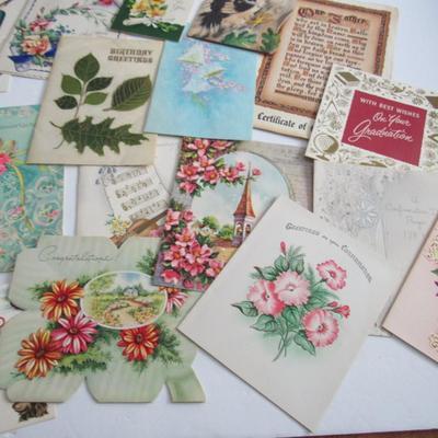 Lot 364:  Lot of Used Vintage Greeting Cards For Crafting