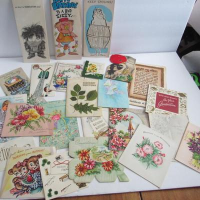 Lot 364:  Lot of Used Vintage Greeting Cards For Crafting