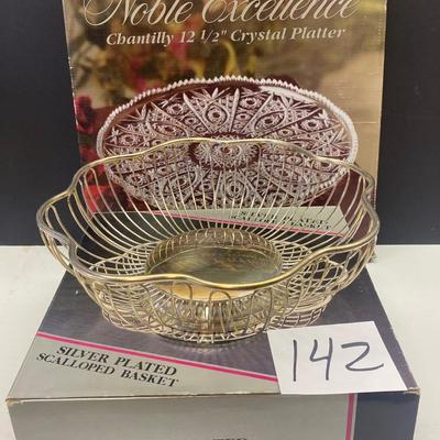 Silver Plated Basket and Platter