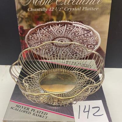 Silver Plated Basket and Platter
