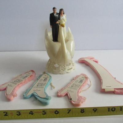 Lot 367:  Lot of Wedding Decor, Vintage Plastic Topper