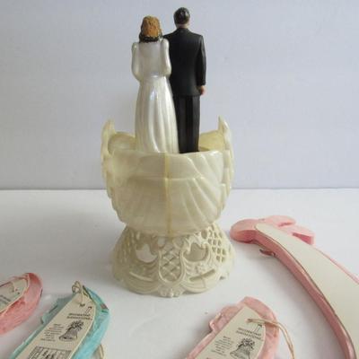 Lot 367:  Lot of Wedding Decor, Vintage Plastic Topper