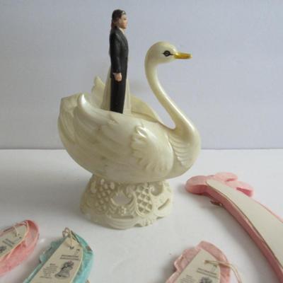 Lot 367:  Lot of Wedding Decor, Vintage Plastic Topper