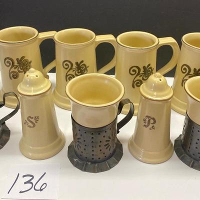 Vintage Pfaltzgraff Mugs and Copper