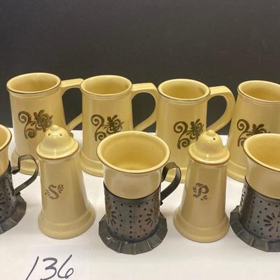 Vintage Pfaltzgraff Mugs and Copper