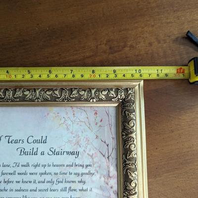 Beautiful framed print Of Claude Monet, and framed poem "if tears could build a stairway".