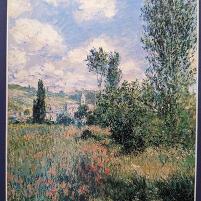 Beautiful framed print Of Claude Monet, and framed poem "if tears could build a stairway".