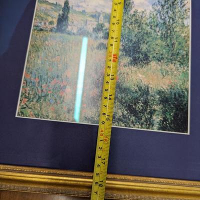 Beautiful framed print Of Claude Monet, and framed poem "if tears could build a stairway".