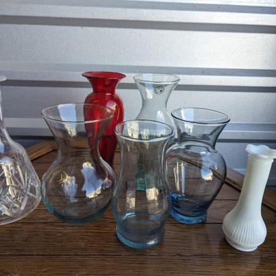 Handblown glass vases