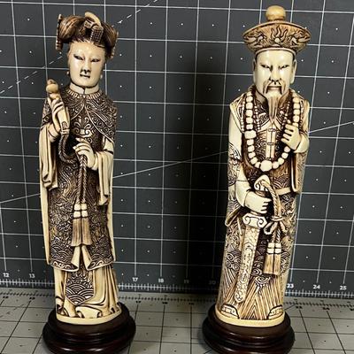 2 Oriental Resin Figurines 