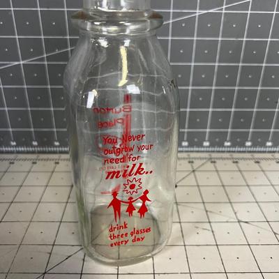 Burton Place Milk Bottle, one Pint