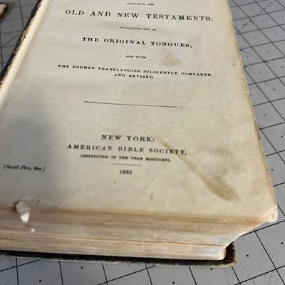 1883 BOOK, Holy Bible, Carl August & Josephine 