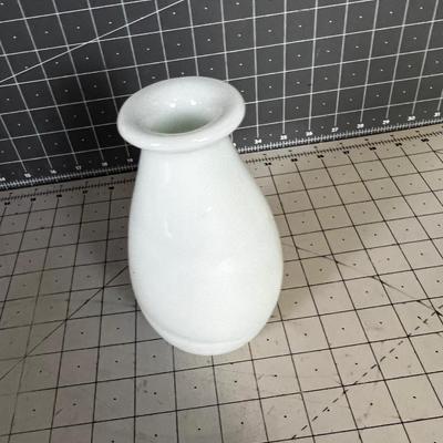 Hand Blown Glass Vase, White