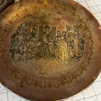 Brassy things: Plate, Candle Stick and Deer for Holidays