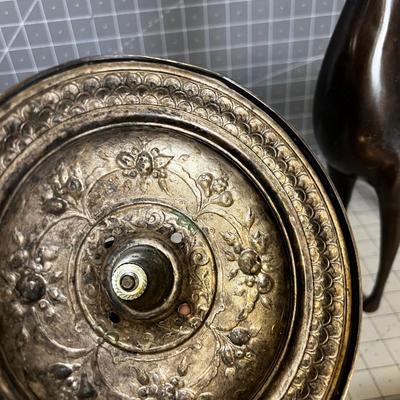 Brassy things: Plate, Candle Stick and Deer for Holidays