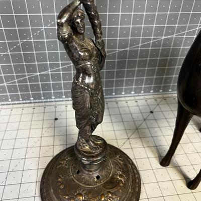 Brassy things: Plate, Candle Stick and Deer for Holidays