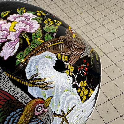 ASIAN Vase Black with Golden Pheasant 