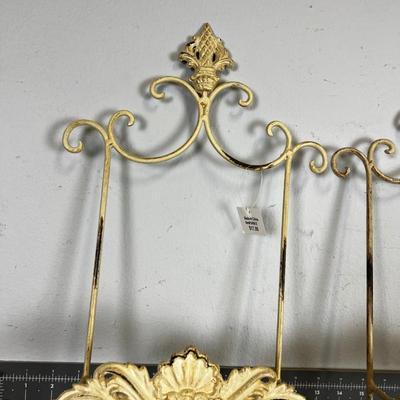 3 NEW Plate Holders, Off White Metal 