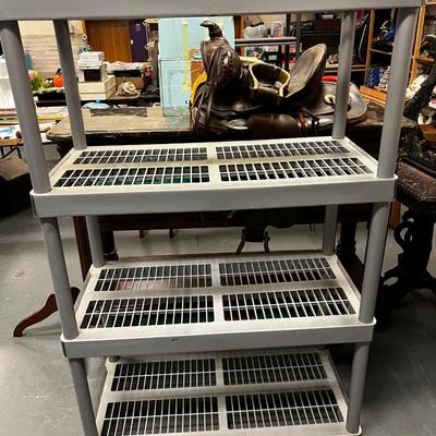 Plastic Storage Shelf, Gray and Black 