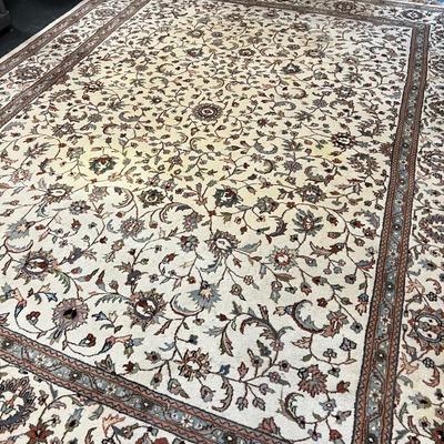 Vintage Cream Colored Oriental/Persian Rug Hand Woven 