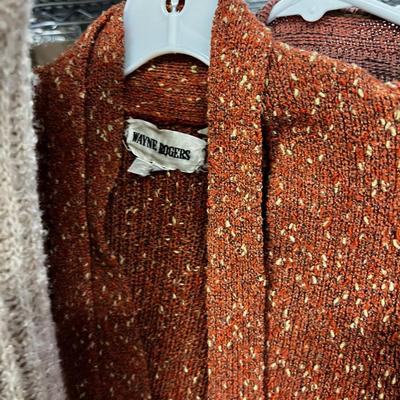Pile of Women's Clothing Sweaters/Coats ; North Face and Eddie Bauer Jackets