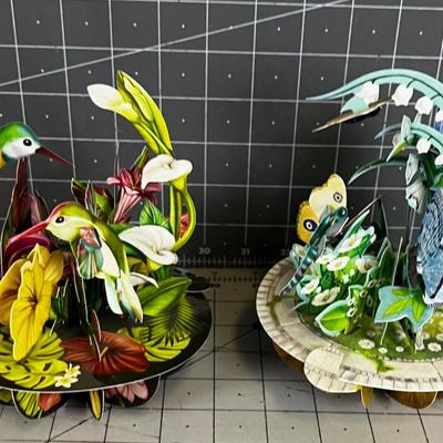 3 D Paper Art (2) Hummingbird and Butterfly
