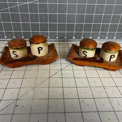 MCM - 1960's  Individual S & P with Teak Top 