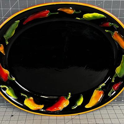 Oval Serving Platter, Hot Chili Peppers 