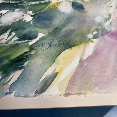Original WATER Color Painting, Framed & Signed By S. BILLEDEAUX 