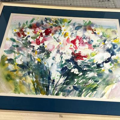 Original WATER Color Painting, Framed & Signed By S. BILLEDEAUX 
